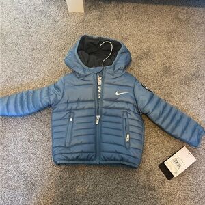 Nike Kids Light Blue Hooded Puffer Jacket